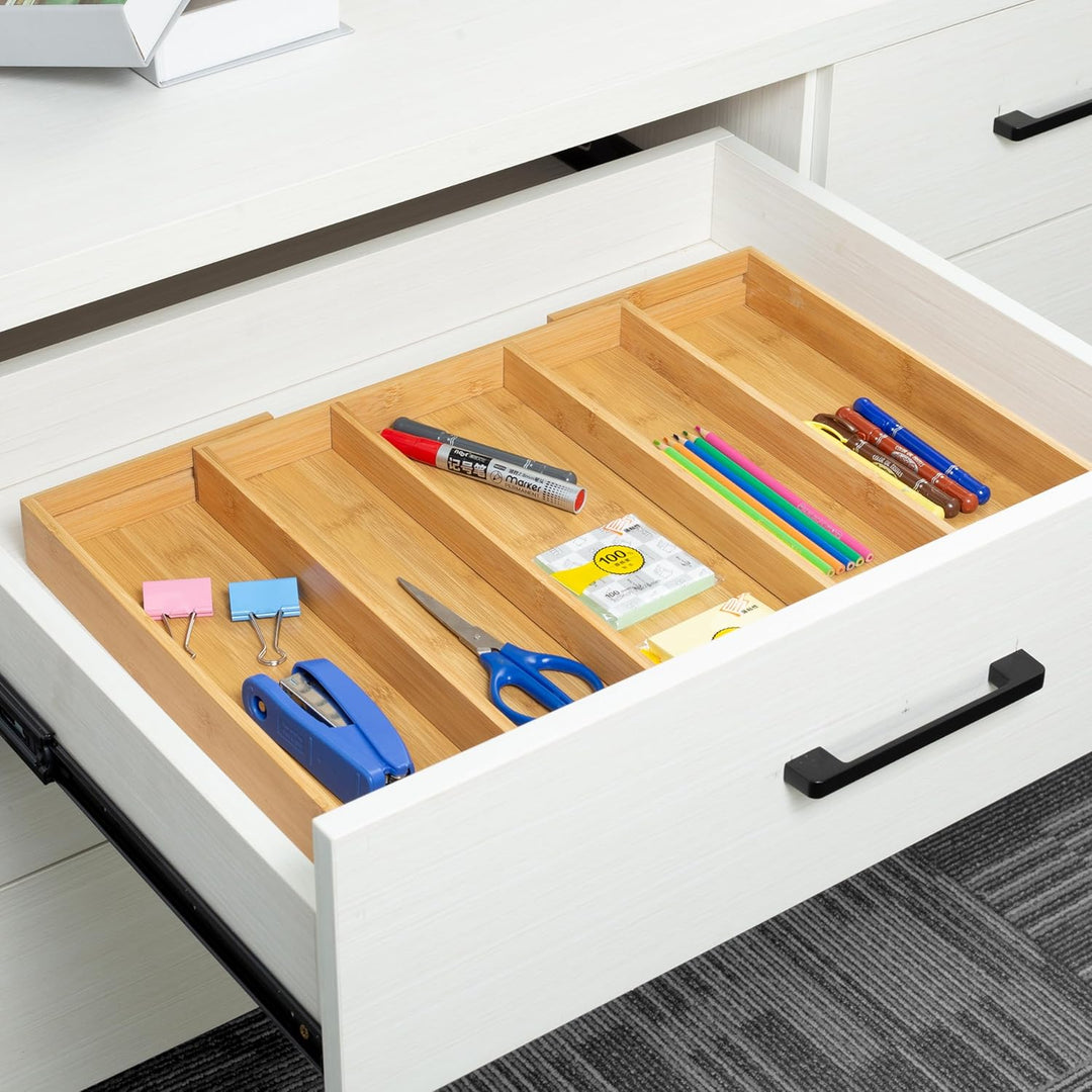 Utoplike Besteckkasten für Schubladen, Ausziehbar Besteck Organizer Küche, Schubladeneinsatz Holz, B