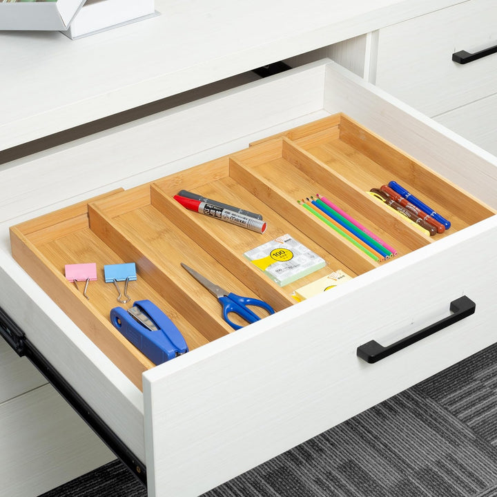Utoplike Besteckkasten für Schubladen, Ausziehbar Besteck Organizer Küche, Schubladeneinsatz Holz, B