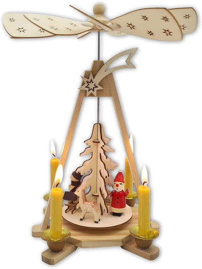 Wichtelstube-Kollektion Echtholz Pyramide Weihnachten, Handgefertigte Traditionelle Weihnachtsdeko H