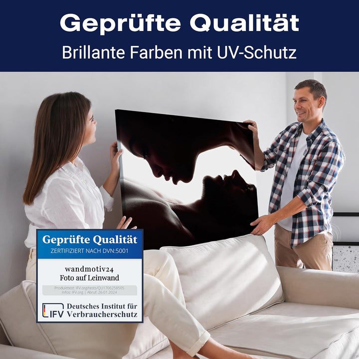 wandmotiv24 Model Motive als Leinwandbild, 80x60cm, Querformat, Mann & Frau, Yin & Yang, Photo, Mode