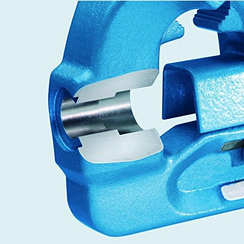 Heuer Schraubstock (Breite 120 mm, Spannweite x Tiefe 150 x 65 mm, Durchmesser 16 – 55 mm; Backen we