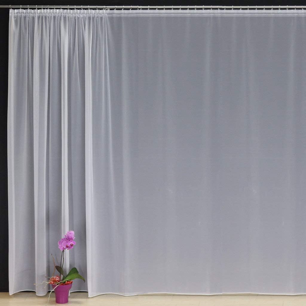 EASYHomefashion Fertiggardine nach Mass Voile Store weiss, massgefertigt, halbtransparent mit SMOKBA