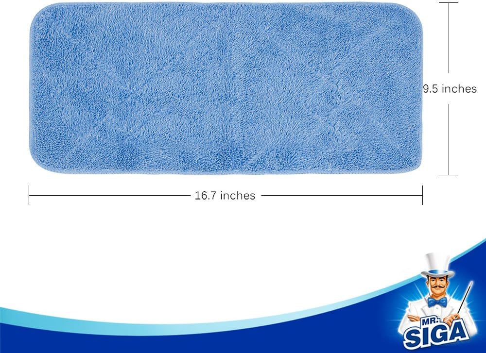 MR.SIGA Mikrofasertücher für Professionelle Wischmop, 3 Wiederverwendbaren Mikrofasertücher Blau, Bl