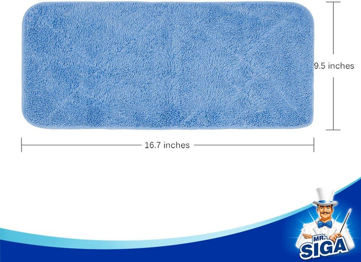 MR.SIGA Mikrofasertücher für Professionelle Wischmop, 3 Wiederverwendbaren Mikrofasertücher Blau, Bl