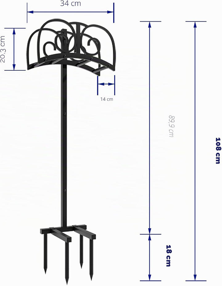 Verbesserter Gartenschlauchhalter mit 4 Spikes – Robuste Wasserschlauchtrommel aus Metall, Schlauch-