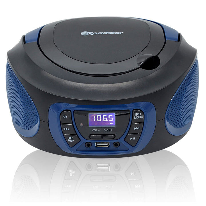 Roadstar CDR-365U/BL Tragbarer Radio-CD-Spieler Digital FM PLL, Boombox-CD-Spieler, CD-R, CD-RW, CD-