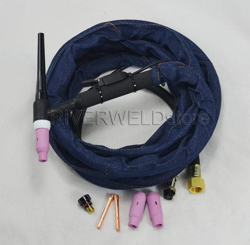 RIVERWELD WP-17 SR-17 12 Fuss 150Amp Luftgekühlte WIG Schweissbrenner Schlauchpaket mit Cowboy Abdec