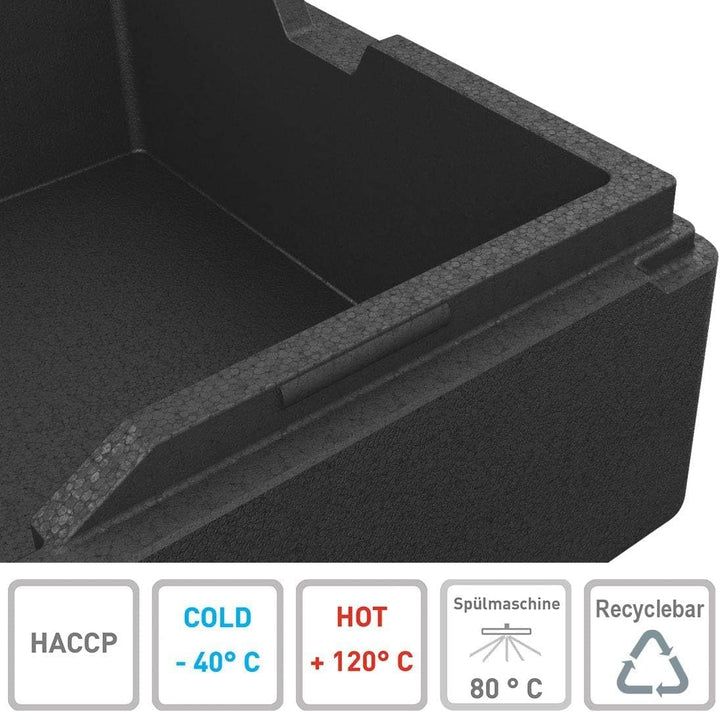 Thermobox Expert GN 1/1 21-46L – Stabiler Boden-Deckel-Konstruktion, glatter Innenfläche, Styroporbo