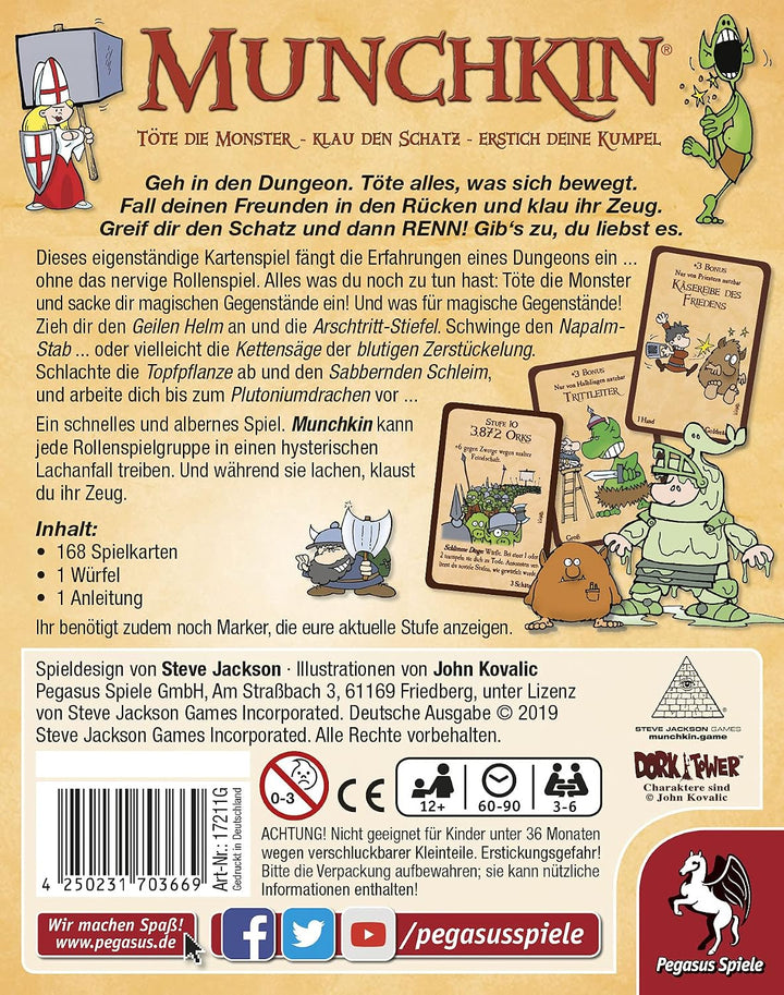 Pegasus Spiele 17211G - Munchkin Kartenspiel (Deutsche Ausgabe)