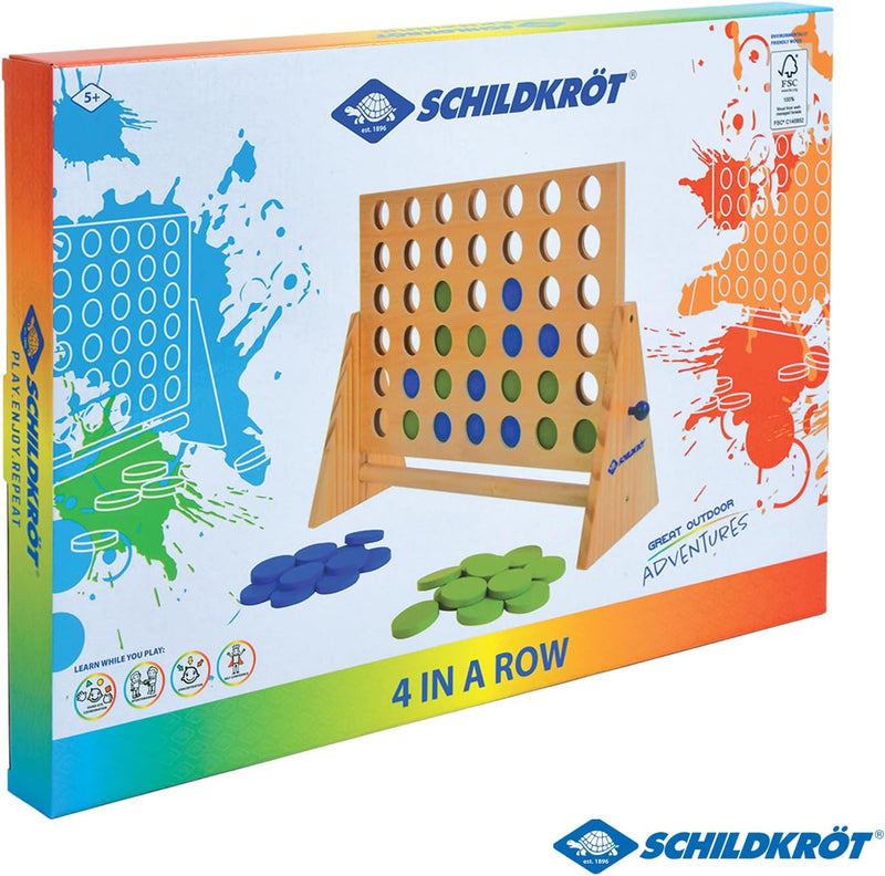 Schildkröt® XXL Vier Gewinnt Strategiespiel aus nachhaltigem FSC Holz, Vier in Einer Reihe für Kinde