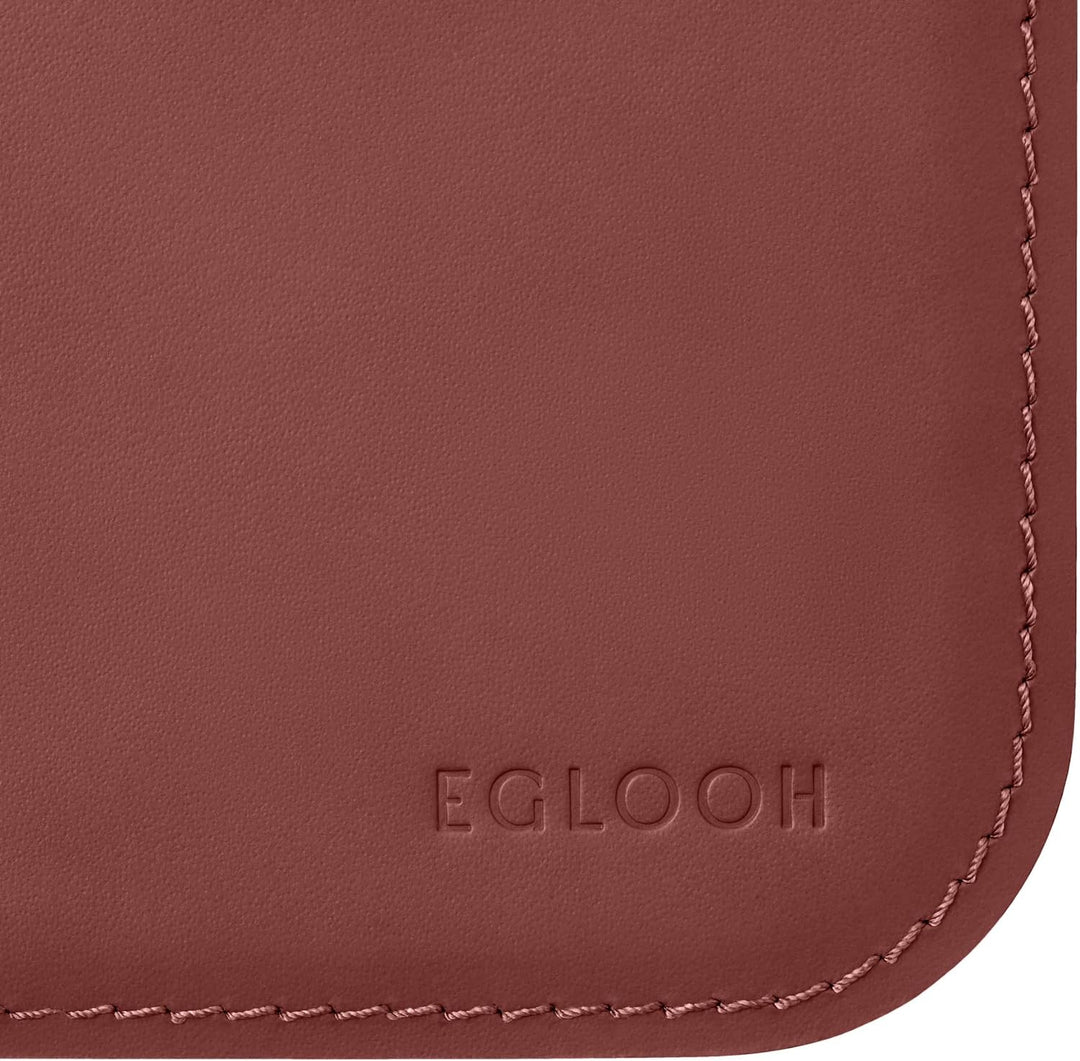 Eglooh - Herms - Schreibtischunterlage aus Leder Bordeaux Rot cm 65x45 - Handwerkliche Nähte und abg