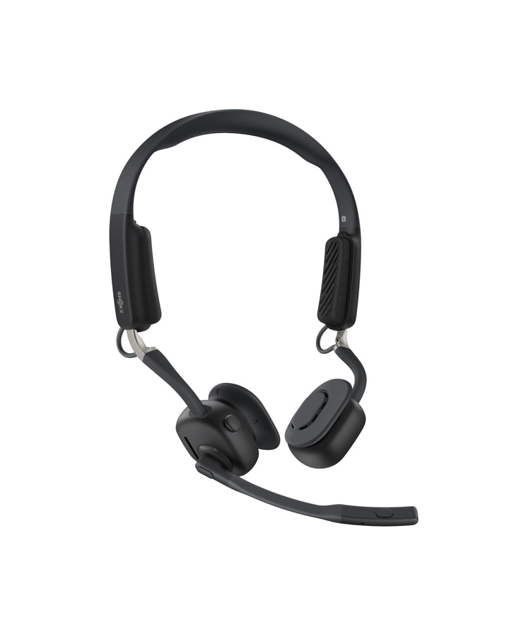 SHOKZ OpenMeet Knochenleitungs-Headset, Open-Ear-Kopfhörer mit 2 Mikros mit Geräuschunterdrückung, W