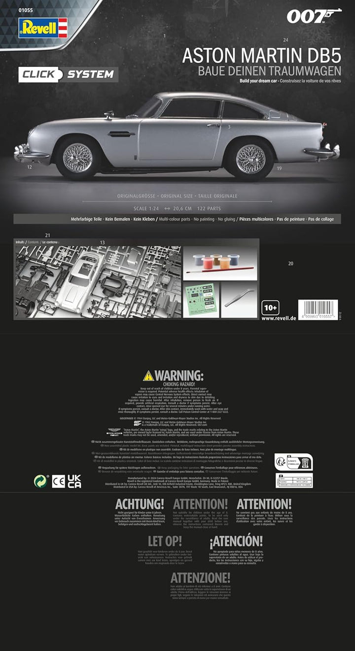 Revell Adventskalender James Bond Aston Martin DB5, James Bonds Auto in 24 Tagen zusammenbauen, Adve