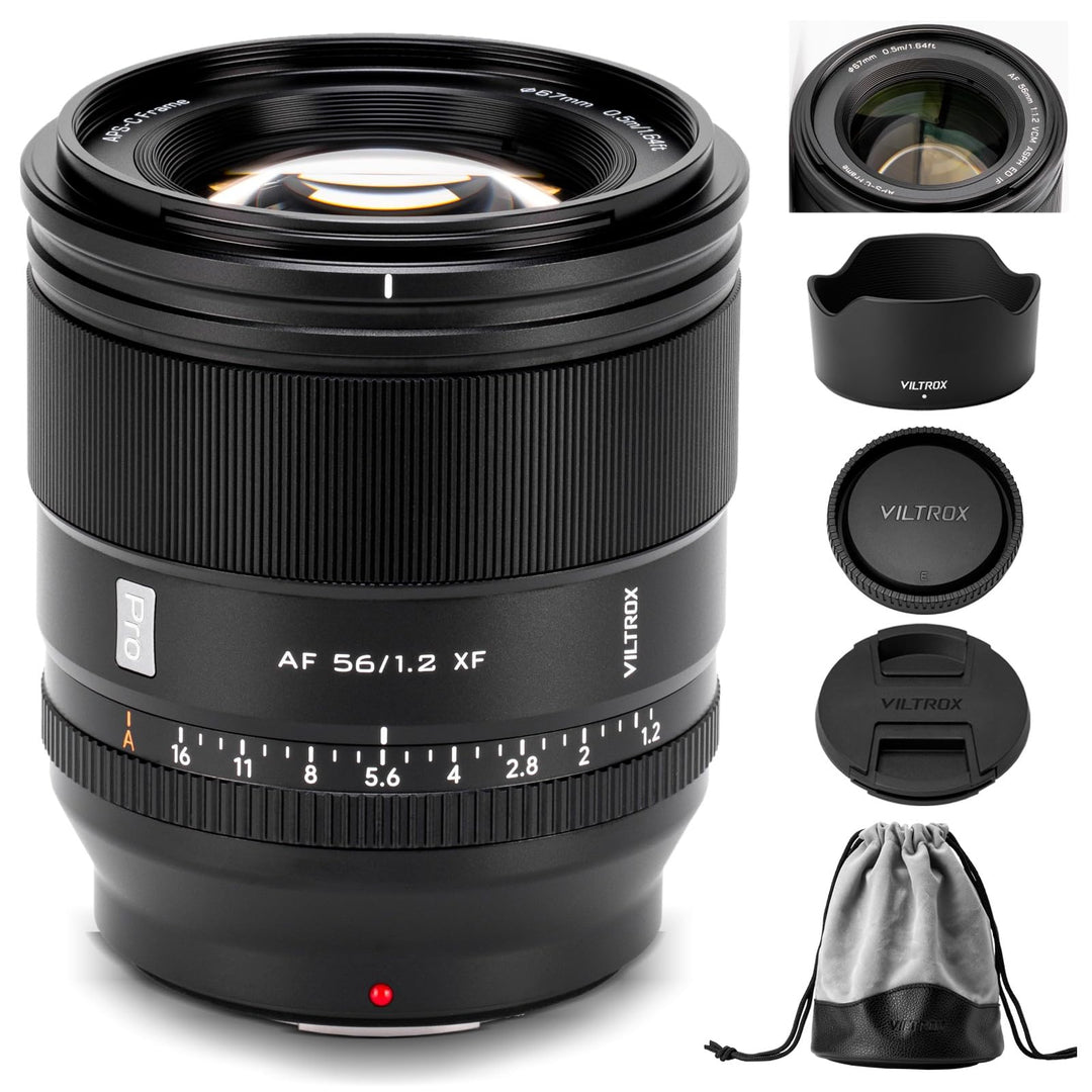 VILTROX 56mm F1.2 Pro XF-Mount Objektiv für Fuji, APS-C Autofokus-Objektiv mit grosser Blende für Fu