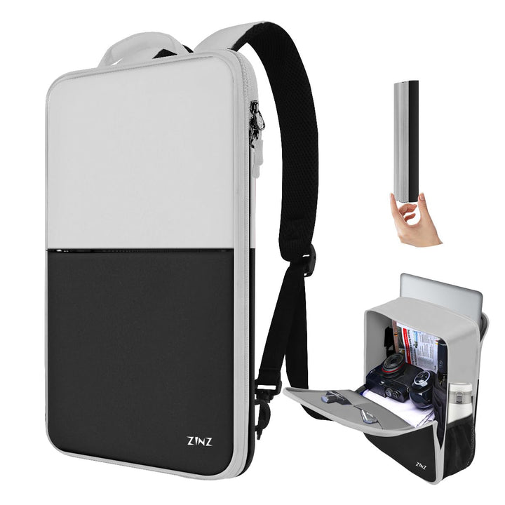 ZINZ Schlanker und Erweiterbarer Laptop Rucksack, 17 Zoll Reise-Business Rucksack, wasserabweisender