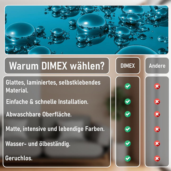 DIMEX Küchenrückwand Folie selbstklebend Tropfen | Klebefolie - Dekofolie - Spritzschutz für Küche |