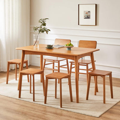IBUYKE 4er Set Esszimmerhocker, Holzstapelstuhl mit Rutschfester Matte, Stapelhocker für Klassenzimm