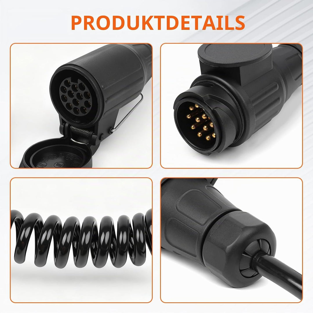 Anhängerkabel 13 Polig mit Stecker 1.8M, Anhänger kabelbaum 13 Polig, 13 Polig Stecker auf 13 Polig