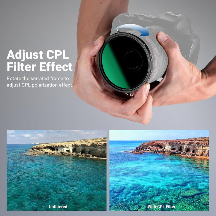 NEEWER 2 in 1 43mm Variable ND Filter ND2-ND32&amp;CPL (Zirkular Polfilter) No X Cross Variabel Graufilt