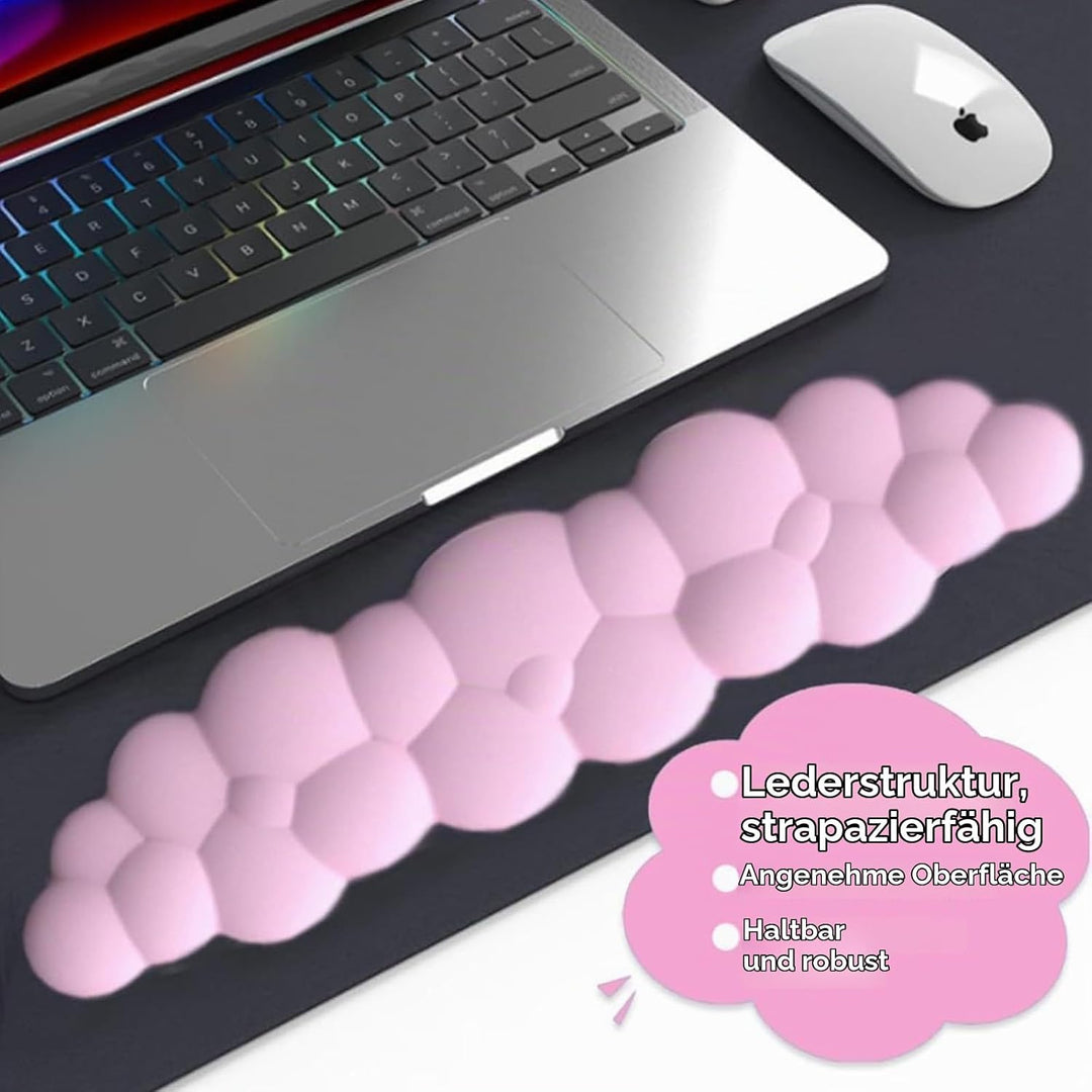 Delmkin Wolken Mauspad mit Handgelenkauflage Set Ergonomisch Mousepad Handgelenkstütze Tastatur Hand