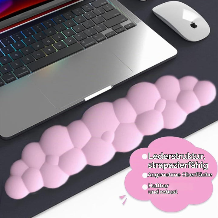 Delmkin Wolken Mauspad mit Handgelenkauflage Set Ergonomisch Mousepad Handgelenkstütze Tastatur Hand