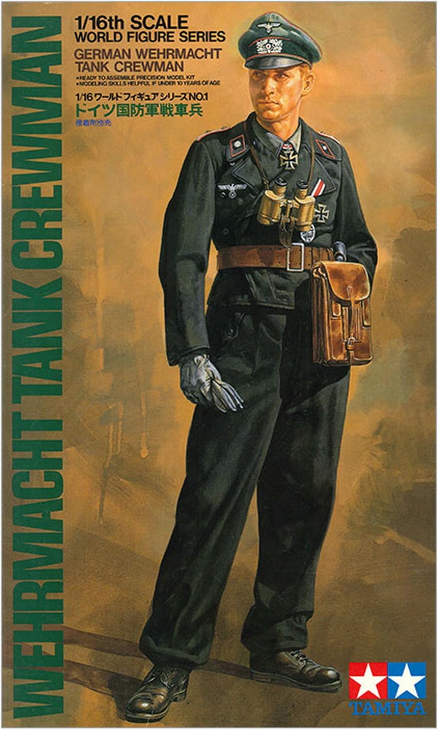 Tamiya 300036301-1:16 WWII Figur Deutscher Panzersoldat, originalgetreue Nachbildung, Plastik Bausat