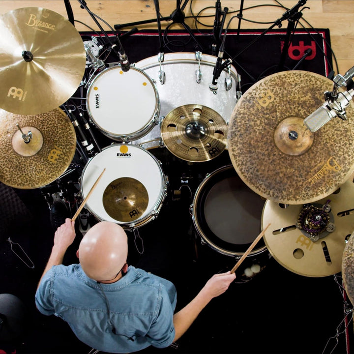Meinl Cymbals Byzance Extra Dry Ride Thin 22 Zoll (Video) Schlagzeug Becken (55,88cm) B20 Bronze, Na