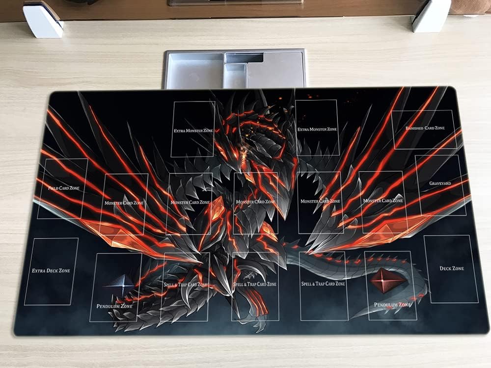 Mlikemat ZD014-322-A Spielmatte mit roten Augen, Dunkelheit Drachen, TCG Sammelkartenspiel, mit Zone