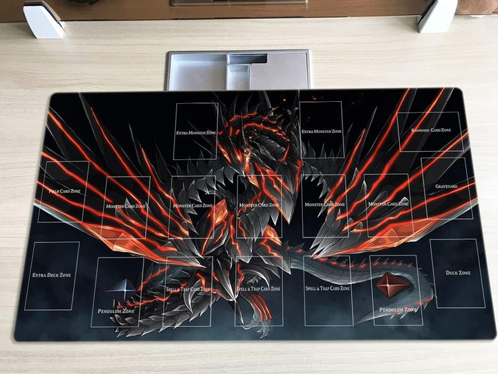 Mlikemat ZD014-322-A Spielmatte mit roten Augen, Dunkelheit Drachen, TCG Sammelkartenspiel, mit Zone
