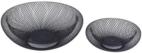 2-stöckiger Obstkorb, Metall Obstschale Gross Etagere Schwarz Fruit Basket Gemüse, Dekorativer Obstk