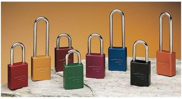 Master Lock A1106RED Aluminum Red Safety Padlock with 1/4" x 1-1/2" Shackle (Pack of 6)