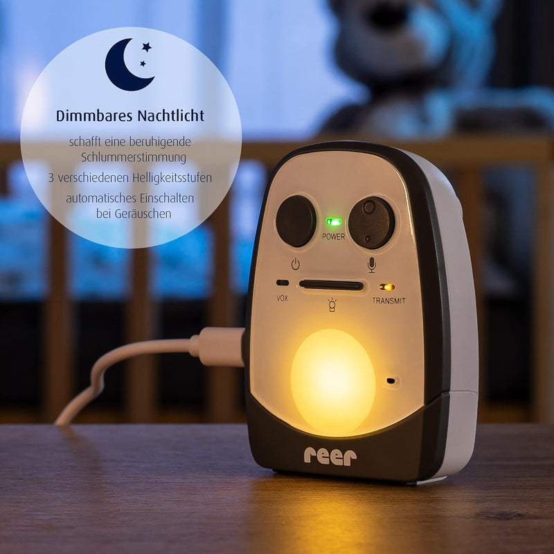 Reer Cosmo Babyphone vom Erfinder des Babyphone, mit Nachtlicht, Vibrations-Alarm und Gegensprechfun