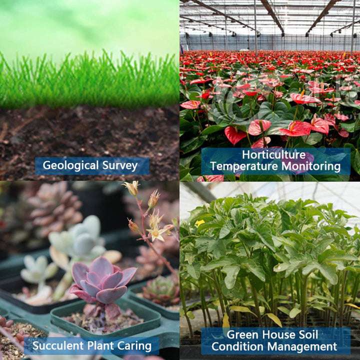 UbiBot RS485 Bodentemperatur- und Feuchtigkeitssensor für den Garten, Bodentester aus Edelstahl, (US