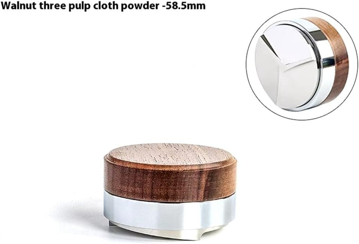58,5 mm Kaffeestampfer, Kaffeeverteiler-Werkzeug, Walnuss-Abdeckung, Espresso-Leveler, Passend für S