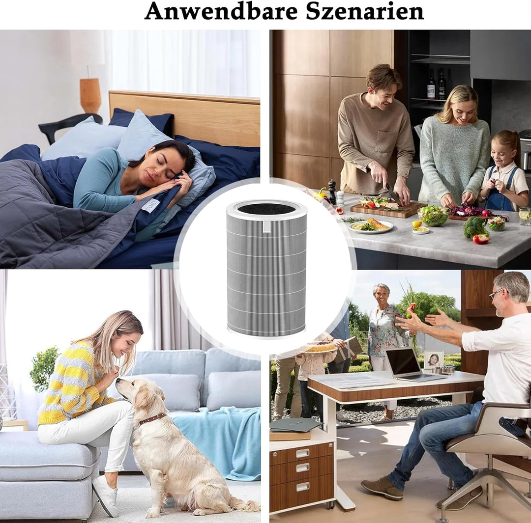 4 Pro Ersatzfilter für Xiaomi Smart Air Purifier 4 Pro Luftreiniger, 3-in-1 Ersatz H13 HEPA Filter u