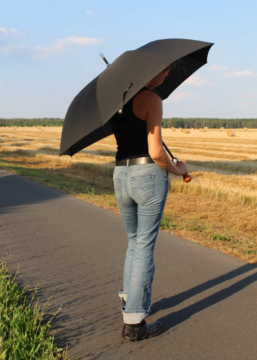iX-brella Stützschirm Selbstverteidigungsschirm extrem stabil (schwarz), schwarz