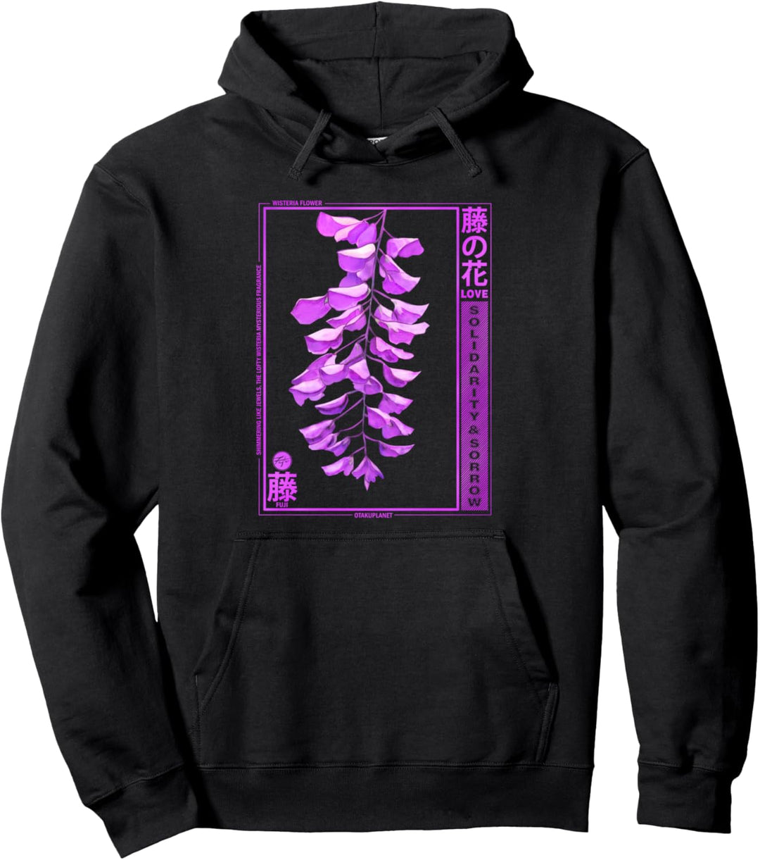 Glyzinien Anime Blume in Japan Soft Grunge Anime Ästhetik Pullover Hoodie