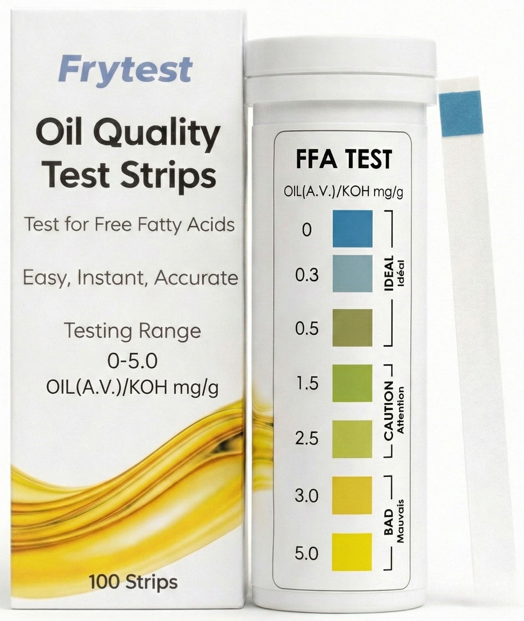 Öl-Teststreifen – schnelle FFA-Kontrolle – optimale Qualität – 100 Stück