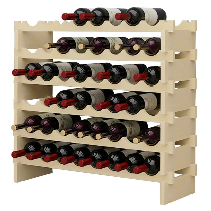 SogesHome Weinregal Stapelbares Weinregal 6-Tier Weinlagerung für 48 Flaschen,Weinständer Flaschenst