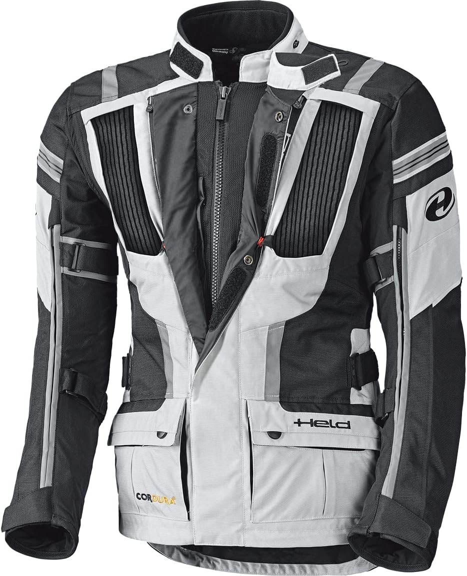 Held Hakuna II Damen Textiljacke - Wasserdicht - Atmungsaktiv - Viel Stauraum M grau schwarz, M grau