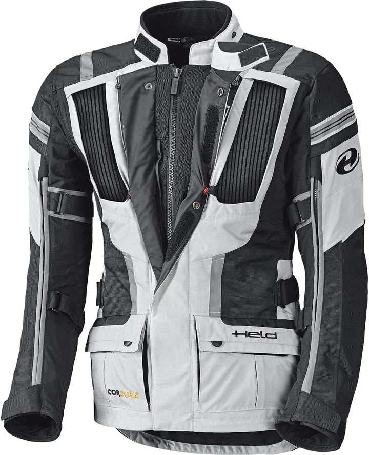 Held Hakuna II Damen Textiljacke - Wasserdicht - Atmungsaktiv - Viel Stauraum M grau schwarz, M grau