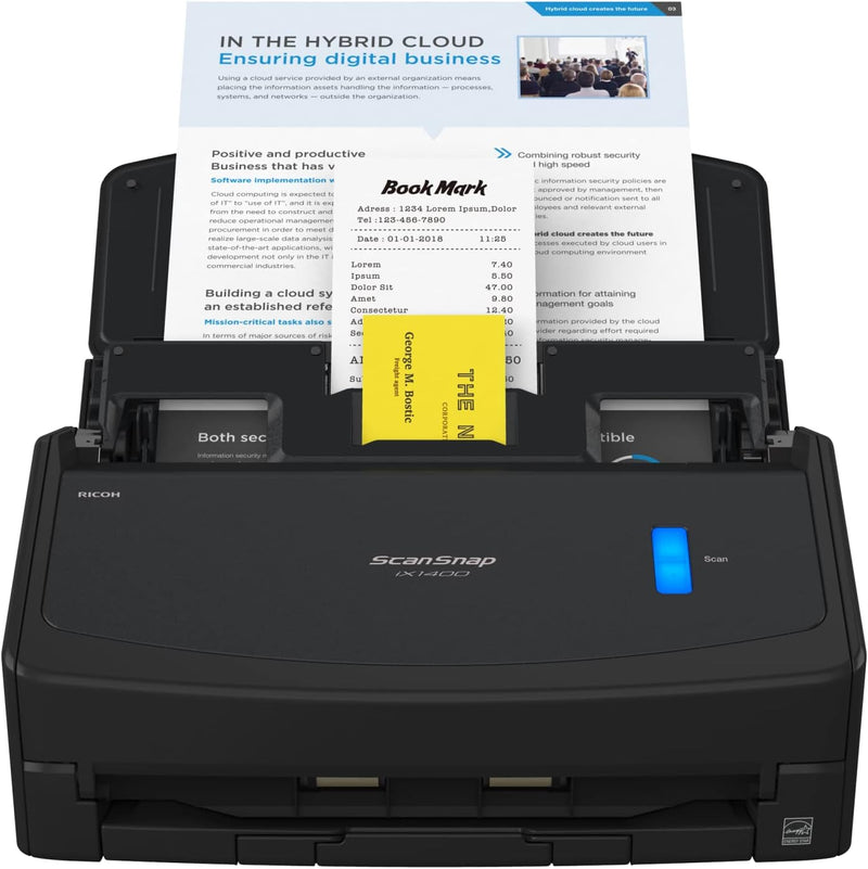 ScanSnap iX1400 Desktop Dokumentenscanner (Schwarz) - A4, Duplex, USB 3.2 mit ADF