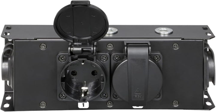 Adam Hall Cables PRO PORT 2 T - Stromverteiler, 2 x Schukobuchse IP54, IP65 In & IP65 Out, stahl, sc