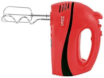 Zilan Handrührer, Handrührer, 300 W, 5 Geschwindigkeiten, Turbo, Rot