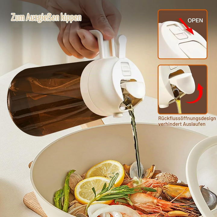 YARRAMATE 2 Stück 470ml Lichtblockierender dunkler Ölsprüher zum Kochen, 2-in-1 UV Schutz ölzerstäub
