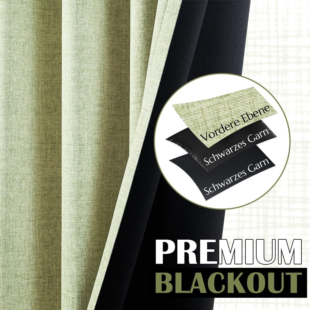 TOPICK 100% Verdunkelungsvorhänge, Blickdicht Thermovorhang für Schlafzimmer Wohnzimmer, Wärmeisolie