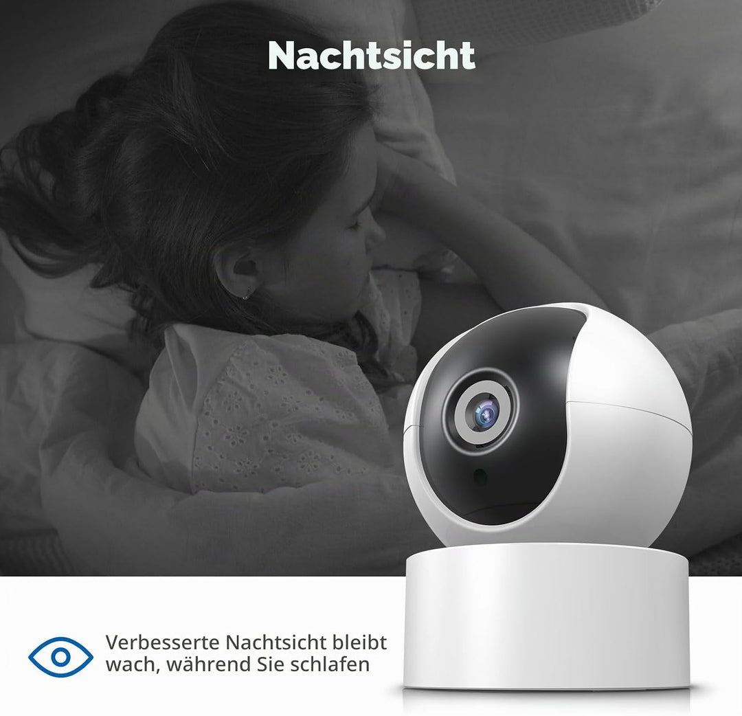 XNY 2MP Tuya Smart Life Sicherheit Kamera, 1080P HD Pan Tilt WLAN Haus Überwachungskamera, Zwei-Wege