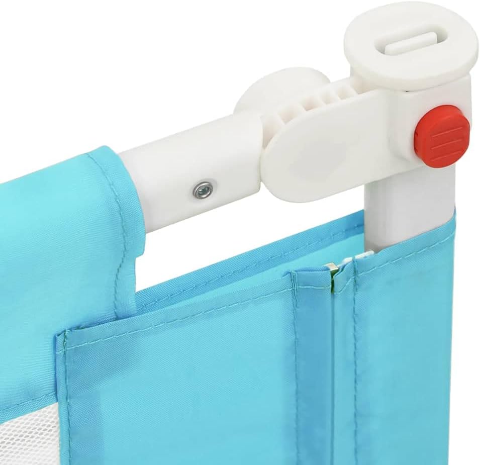homiuse Kleinkind-Bettschutzgitter 150x25 cm Blau Stoff Rausfallschutz Bettumrandung Babybett Bettgi