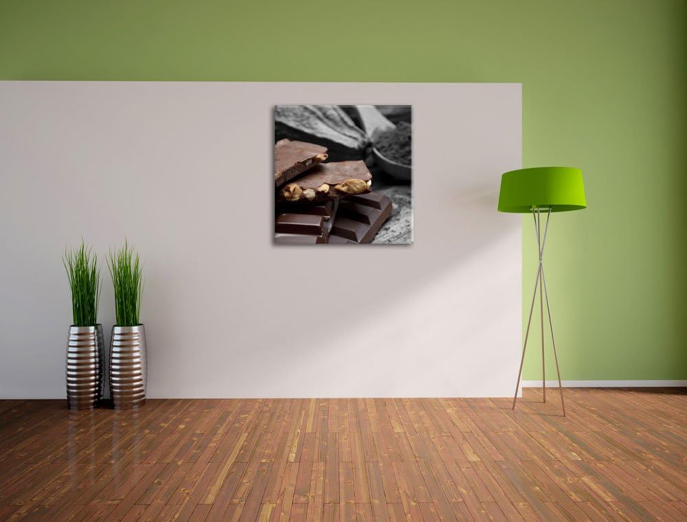 Pixxprint Leckere Schokolade als Leinwandbild/Grösse: 70x70 cm/Wandbild/Kunstdruck/fertig bespannt,