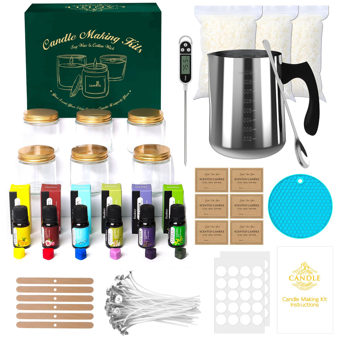 Aeraroma Kerzen Selber Machen Set, Kerzenherstellung Kit Zubehör, Duftkerze Geschenke Set mit 600g W